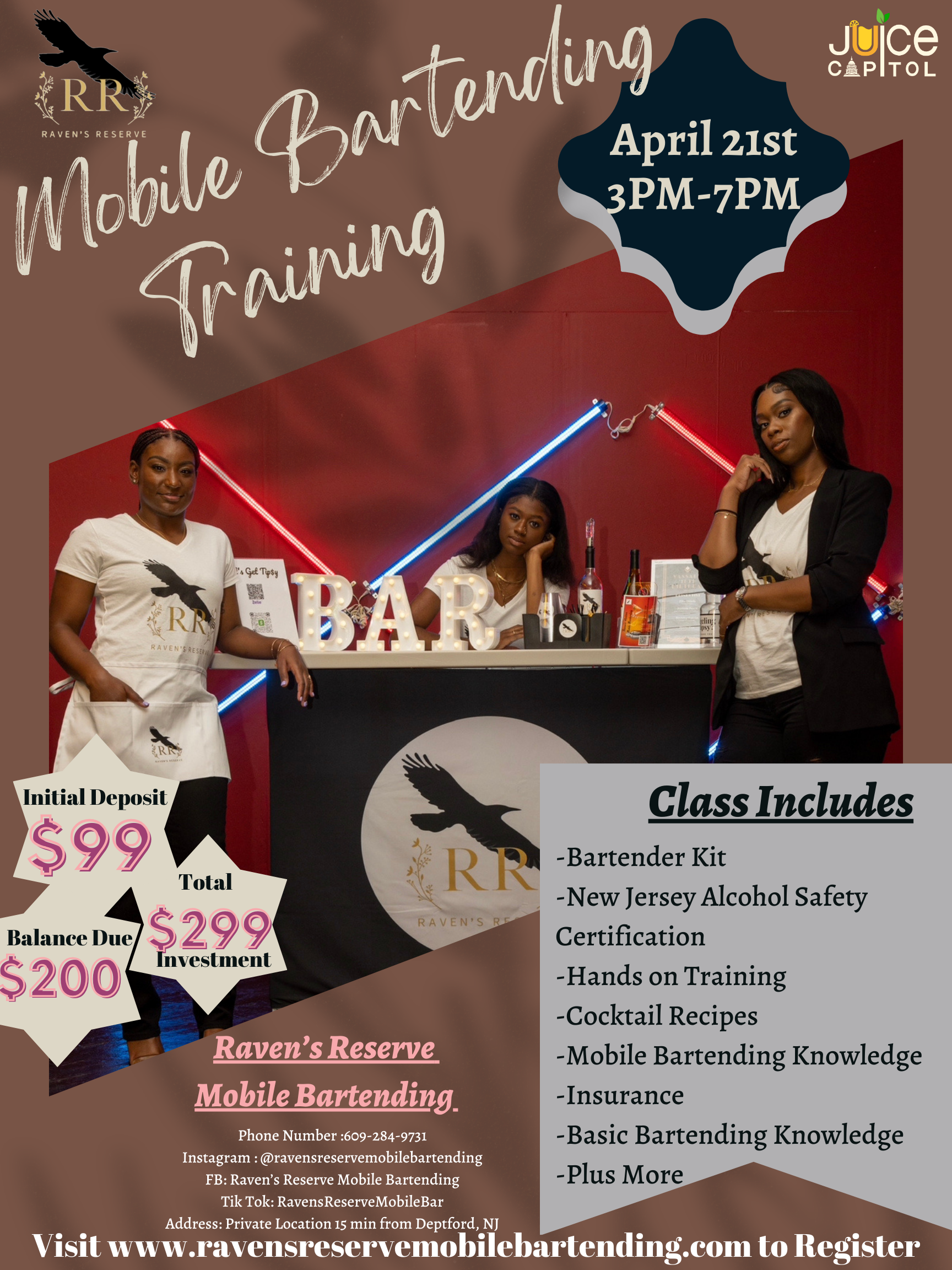 Mobile Bartending Training -Group Session – Raven's Reserve Mobile